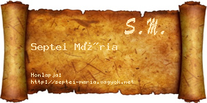 Septei Mária névjegykártya