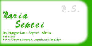 maria septei business card